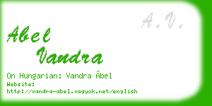 abel vandra business card